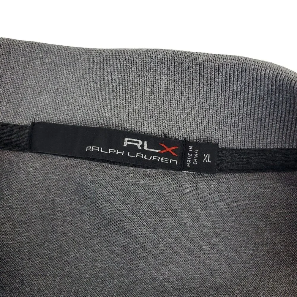 RLX RALPH LAUREN Polo Shirt Mens XL Gray Striped Golf KITCHENAID SENIOR PGA 2017
